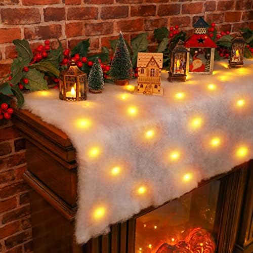 4 Бр. Led Поименно Снежна Коледа Одеяла с 8 Ролята на Светлините, Осветено Заснежени Одеяло с Световыми Гирлянди, Коледни Къщи,