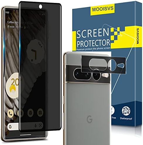 MOOISVS [2 + 2] За Google Pixel 7 Pro Защитен слой от закалено стъкло за защита на екрана (2 опаковки) + Защитно фолио за обектива