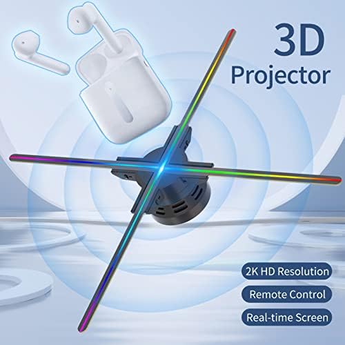 XIXIAN 3D Холографски Вентилатор, F52 3D Холографски Проектор Рекламен Дисплей Вентилатор за Стенен монтаж Плейър 3D с Невъоръжено Око 2K