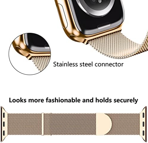 Метален Магнитен каишка от 2 опаковки, съвместим с джапанки Apple Watch 38 мм, 40 мм 41 мм 42 мм 44 мм, 45 мм за жени и мъже, окото Milanese