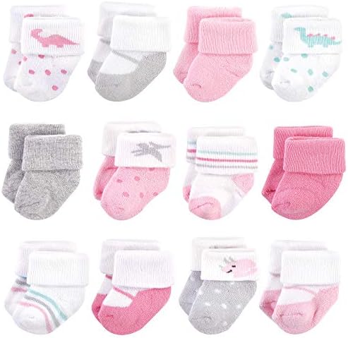 Чорапи памук за новородени и хавлиени чорапи за новородени момичета Hudson Baby