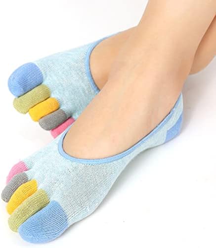 Дамски чорапи за Йога с 5 пръста Цветни Спортни Нескользящие Меки Дишащи Масажни Чорапи на Райета