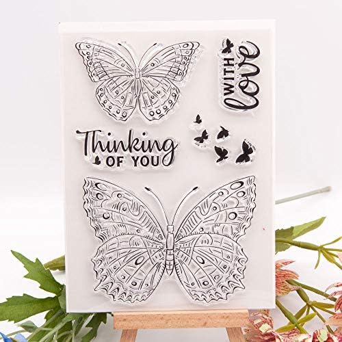 Мисля си за теб, Прозрачни Печати с пеперуди за Производство на пощенски Картички, Декорации и Инструменти за Scrapbooking