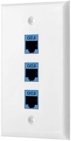 Стенни панела Cat 6 - Конектор Ethernet Cat 6 Keystone за свързване към стенните панели в бял цвят (1 порт син цвят)