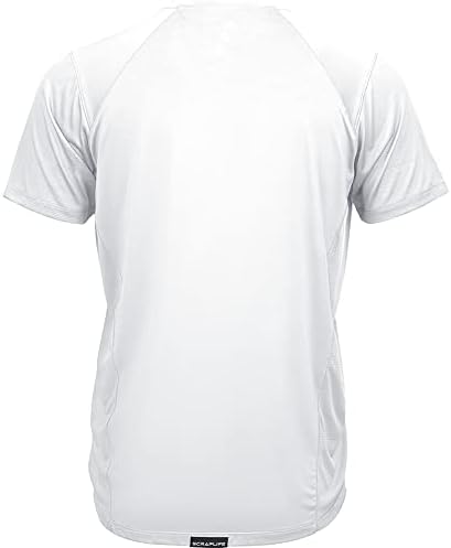 ScrapLife | Мъжки Тренировочная Борцовская риза Премиум-клас с Къс Ръкав | За възрастни и Младежки спортисти (Малка, Бяла)