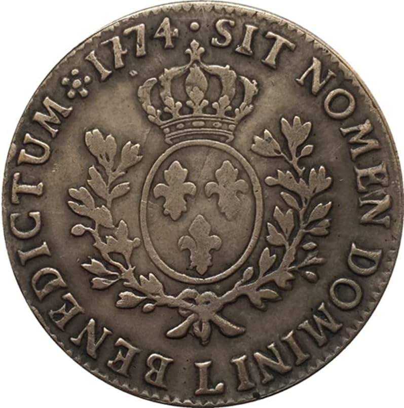 1774 Френски Монети От Чиста Мед С Посеребренным Покритие Антични Сребърни Доларови Монети Колекция от ръчно изработени изделия