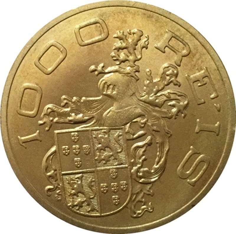 1932 Бразилски монети 1000 Руис Мед със сребърно покритие Антични монети, монети, Занаяти могат да се Взривят