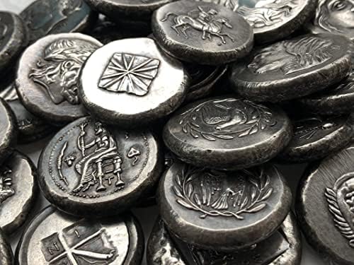 Гръцките Монети, Месинг Със Сребърно Покритие Старинни Занаяти Чуждестранни Възпоменателни Монети Неправилен Размер Вид 93