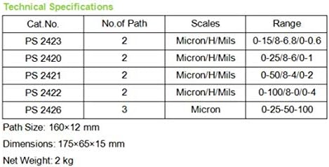 Двоен шлайфане уред за измерване на тънкостите на мелене Микрона Hegman Mils Grind Gage (0-50 микрона)