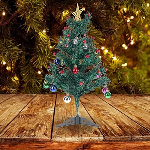 VALICLUD Тенис на Декор Led Коледна Мини коледно Дърво с Орнаменти, Блестяща Коледна Елха, Миниатюрна Осветена от Настолна Елха, Миниатюрна