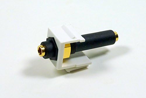 3,5 мм стереоразъем Keystone Snap-in Бял цвят, с Вграден Модулен конектор за стенни панели; 45-774