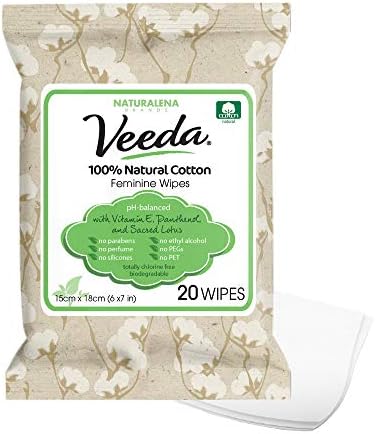 Мокри кърпички Veeda от естествен памук, подходяща за РН, Хипоалергенни Женски Мокри кърпички, Безопасното Почистване Кърпички за
