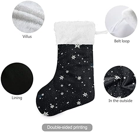 Коледни Чорапи ALAZA с Снежинками, Класически Черни Персонални Декорации за Отглеждане в Голям Размер за Семейна Празничния сезон, декорация
