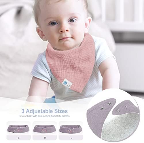 Бебешки Лигавници–кърпи от Плат lulumoon - Памучни Лигавници за никнене на млечни зъби при детето, 6 опаковки Едноцветни
