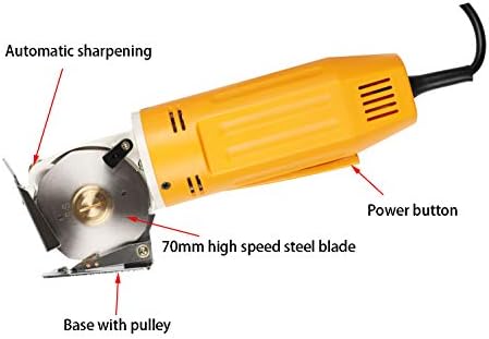 Електрически Ротационен Нож за тъкани RESHY с 70 мм Въртящ се Нож Ръчна Машина За рязане на Тъкани Електрически Ножици за Рязане на Многослойни