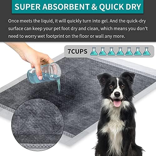 Texsens за Еднократна употреба тампони за дресура на кучета - Подобрени Въглен подложки за малки кученца с контрол на миризмата, Подложки