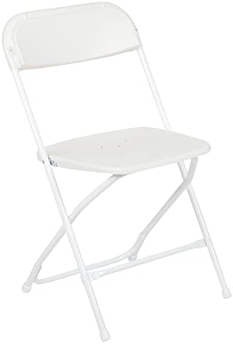 Пластмасов сгъваем стол от серията Flash Furniture Херкулес™ - бяло, товароносимост от 650 килограма, Удобен стол за провеждане на събития
