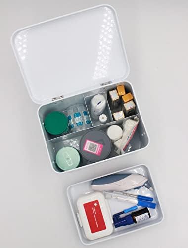 Забавна Реколта кутия за първа помощ за дома, Лидице кутия за лекарства, Празна Кутия за съхранение на лекарства от Бял Метал (Среден