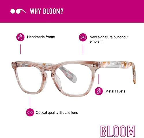 Очила за четене Scojo New York Bloom Street със синьо осветление, висококачествени ацетатные очила за четене със синьо осветление