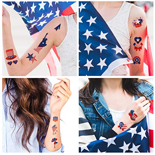 PRETYZOOM Етикети с Татуировка на Американския Национален флаг, Тематични Стикер на Деня на Независимостта, Водоустойчив Стикер