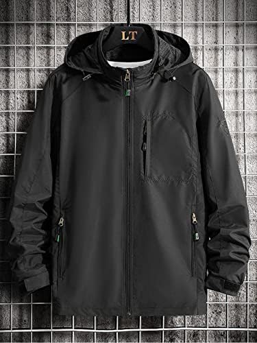 Якета за мъже - Мъжко яке с качулка с цип (Цвят: черен, Размер: Малък)