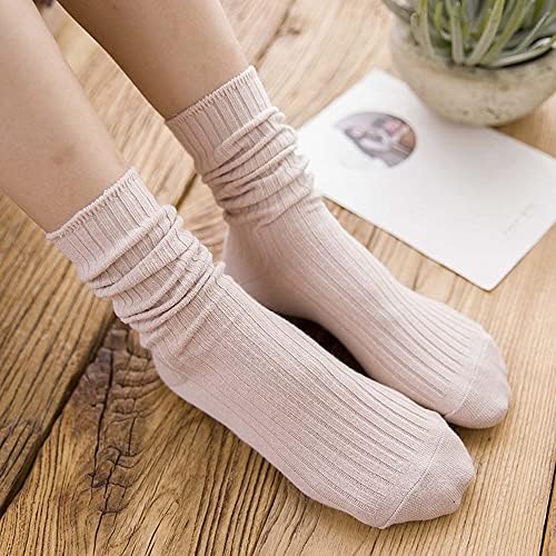 10 Чифта Удобни Ежедневни Памучни Чорапи За жените, Един Размер, Обикновена Ластични Чорапи За момичета И студенти