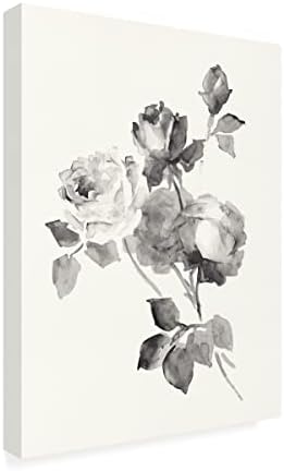 Марката изобразително изкуство Розови цветя сив цвят на платно от Wild Apple Portfolio