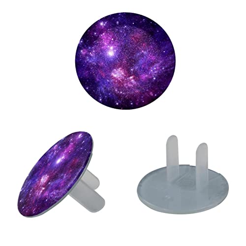 Капачки за контакти Purple Galaxy 12 Бр. - Защитни капачки за контакти, за деца – Здрави и устойчиви – Лесно да защитават вашите контакти