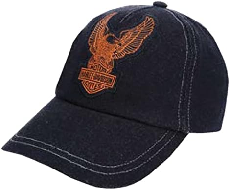 Дънкови бейзболна шапка на Harley-Davidson Little Boys с нашивкой във формата на Орел с Релефни крила - Черен