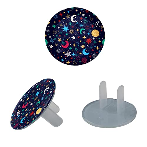 Прозрачен капак за контакти (24 бр. в опаковка) Многоцветни Диелектрични Пластмасови Капачки под формата на звезди и Луната за електрически