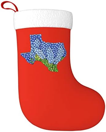 Yoigng, Щата Тексас, Коледни Чорапи в Синя Шляпке, Коледни Чорапи, Класически Празнична Украса, Окачен Чорап За Камина