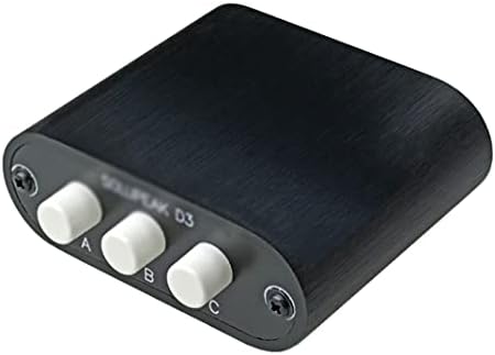 BKDFD 3-канален превключвател източник стереозвука 3.5 мм AUX, преминете на входните сигнали 3 в 1, превключвател за слушалки и тонколони