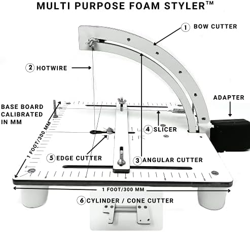 Машина за рязане на стиропор Foam Styler-S Hot Wire Кътър - Универсален настолен домашно инструмент за рязане, подреждане и