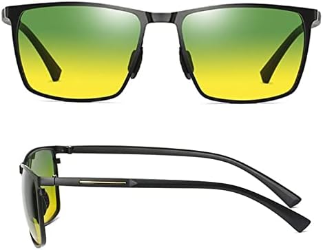WIRUN Очила за Нощно Виждане за Мъжете Зад Волана, Поляризирани с Антирефлексно покритие UV400, Защитни Слънчеви Очила за Риболов,