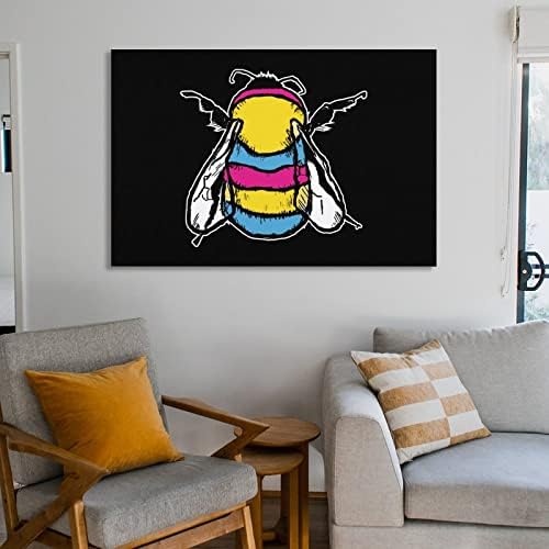 Пансексуальный Флаг Пчелите Виси Платно Картина Произведение Стенен Декор за Баня, Спални Хол