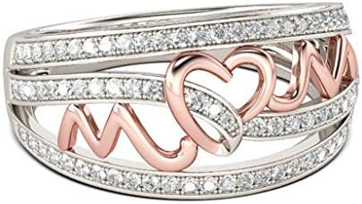 Абстрактни пръстени, масивни пръстени, набор, дамска мода, елегантни набор от любовта на майка си, пръстен с пирсингом, бижута