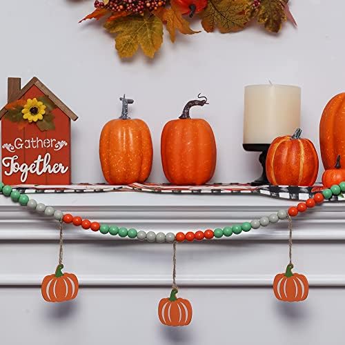 Украса MEETYAMOR за Деня на Благодарността, Есенни Декорации за дома, Декоративни Венец от Дървени Мъниста за Бижута във формата на