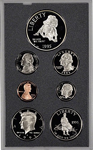 Комплект от 7 монети 1995 г., САЩ Silver Prestige Proof набор от 7 монети Civil War Battlefield Възпоменателни монети Proof