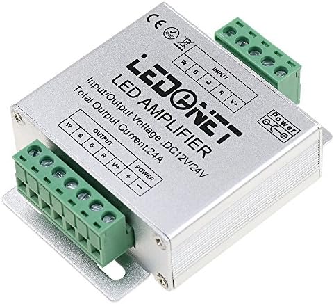 Усилвател LEDENET® RGBW 24A Повторител на Сигнала на Предаване на Данни 4-Канална Схема на Каналите Алуминиев Корпус За led