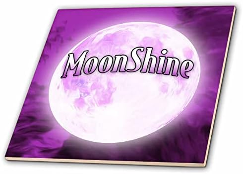 Триизмерно думи Moonshine на фона на лилава Луна - Tiles (ct_350600_1)