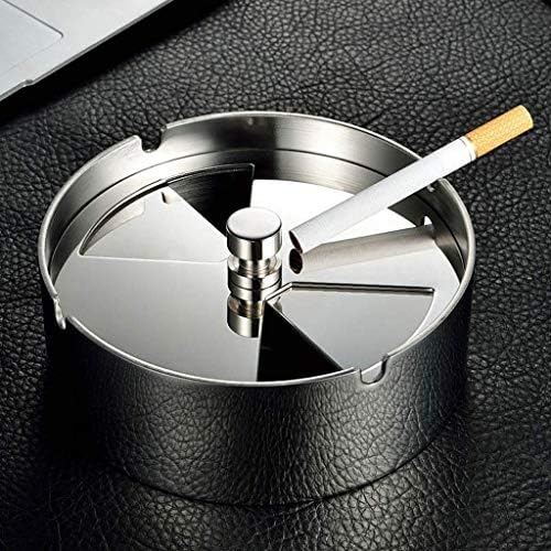 Пепелник SHYPT от Неръждаема Стомана, Въртяща се на 360 ° Пепелник с капак, Креативна Запечатани Ветрозащитная Пепелник за