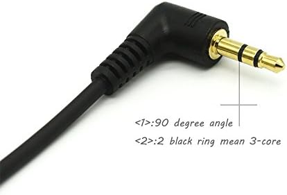 Навити аудио кабел с жак 3.5 мм - Riipoo 5 Метра под ъгъл от 90 Градуса, 3 полюса 3.5 мм TRS, удължител за стереоразъема с жак 3.5 мм, Спирален кабел (позлатени)
