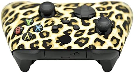 Потребителски контролер Fade с ръчно аэрографией, съвместим с Xbox Series X / S и Xbox One (X серия / S Леопард с златисто-хромирани
