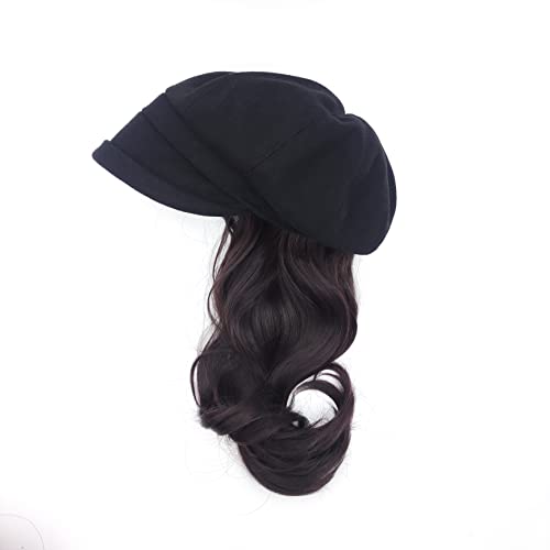 Дамски шапка NOOFNO с прикрепена за косата за Зимата, Есента и Пролетта, Топлите шапки с Подвижни наращенными синтетична коса, изкуствена
