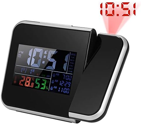 YASEZ Цифров Цветен Термометър, Влагомер на Вътрешния Часовник с LCD Дисплей, Темпер, Часовник, Термометър, Влагомер