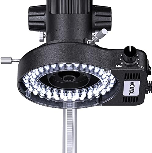 Микроскоп с LED Околовръстен Осветител,TOMLOV LT01 Регулируем Източник на светлина Микроскоп 56 Светодиоди за Лабораторни Стереомикроскопа