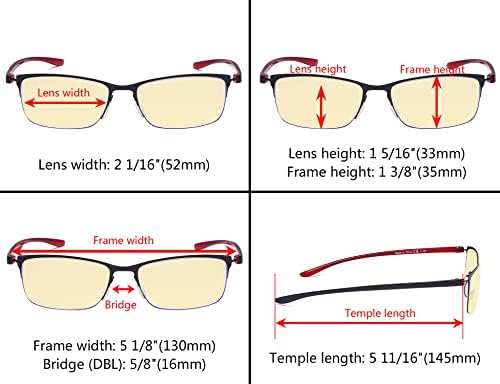 Компютърни очила Eyekepper - Четци със синьо Светофильтром - Женски очила За четене Със защитата на UV420 в полуободке