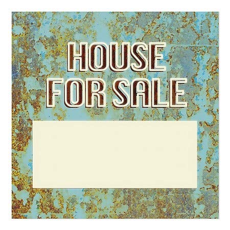 CGSignLab | Къща за продажба-Призрачно-Состаренный Синьо Перваза на прозореца | 8 x8