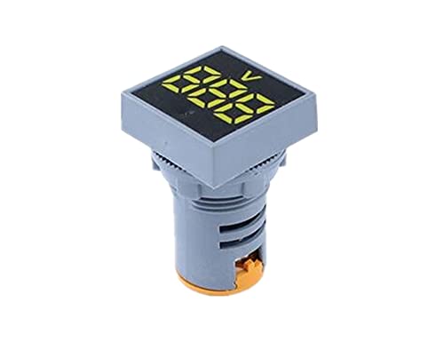KQOO 22 мм Мини Цифров Волтметър Квадратен ac 20-500 В Волта Тестер за напрежение на електромера Led Лампи Дисплей (Цвят: бял)