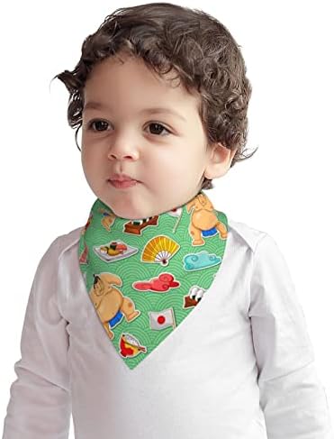 Аугенштерн Памучни Бебешки Лигавници Сумо Японски Суши Детска Кърпа Лигавници За Никнене На Млечни Зъби Хранително-Вкусовата